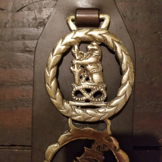 English 1970s Horse Brasses Displayed on Leather For Sale - Image 3 of 7