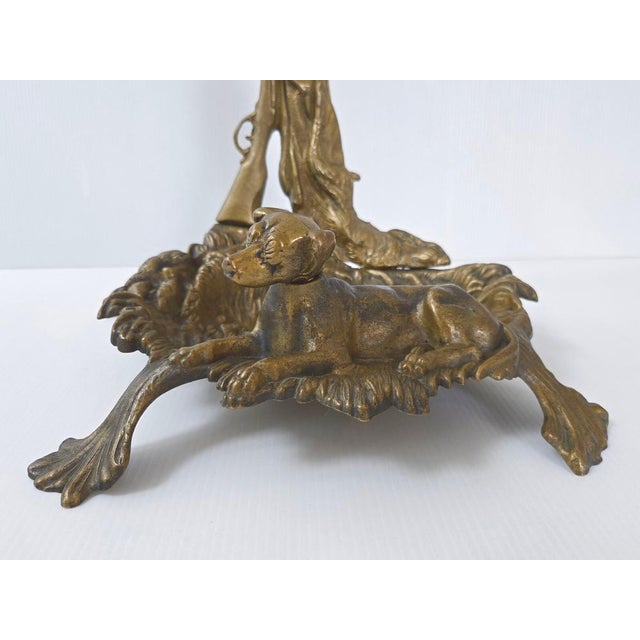 1950s Vintage Hunting Scene Umbrella Stand in Gilded Brass, 1950s For Sale - Image 5 of 11