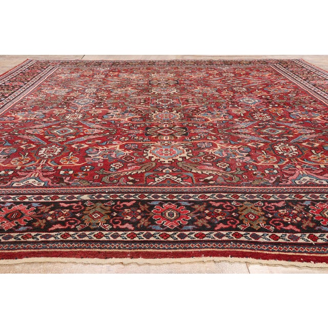 Antique Persian Mahal Rug, 11'01 X 13'07 For Sale - Image 9 of 10