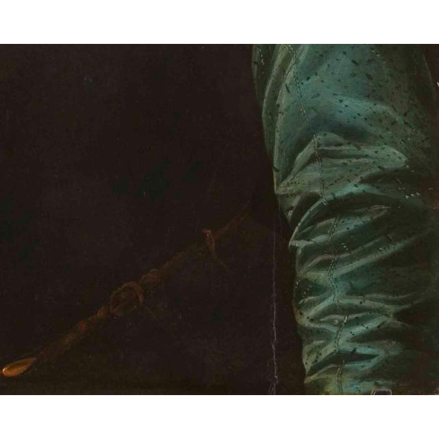 Francesco Traballesi, Portrait of a Young Man with a Glove, 1800s, Oil on Board For Sale - Image 6 of 9