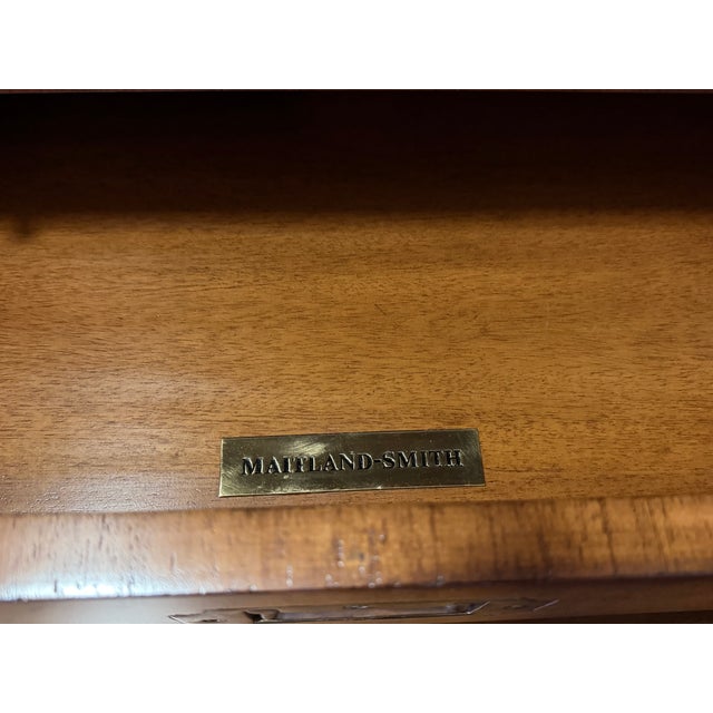 Maitland-Smith Carved Walnut and Rattan Dry Bar Armoire Cabinet For Sale - Image 17 of 17
