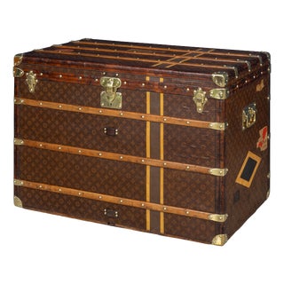 Antique French Trunk in Monogram Canvas from Louis Vuitton, 1920 For Sale
