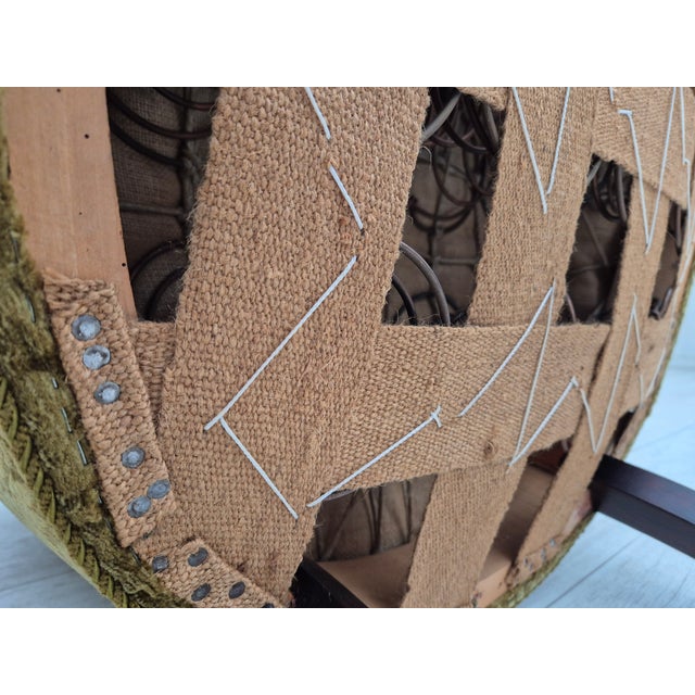 Vintage Danish Lounge Chair in Green Furniture Fabric, 1950s For Sale - Image 16 of 18