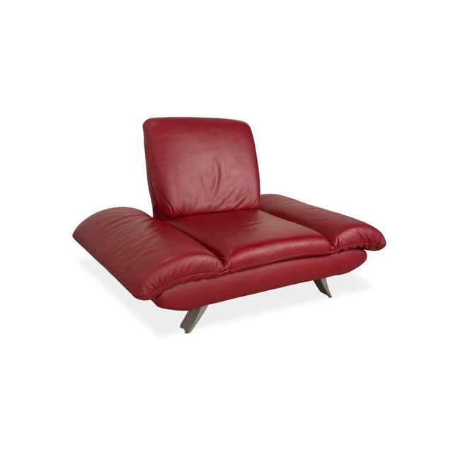 Red Leather Rossini Armchair with Manual Function from Koinor For Sale - Image 4 of 16