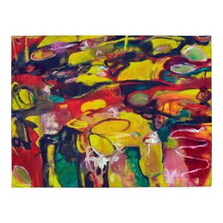 "Always Rough Terrain" - Bright Multicolor Abstract by Marc Ellen Hamel For Sale