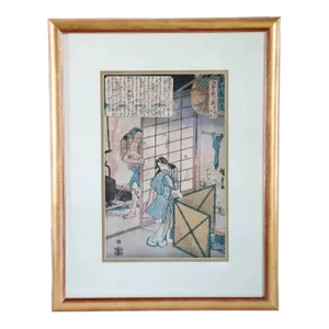 Japanese Utagawa Hiroshige Woodcut Print, The Lonely House At Asajigahara