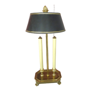 Mid 20th Century French Empire Style Brass Double Bouillotte Table Lamp