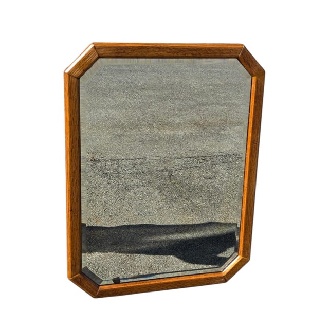 Brown 1920 Arts and Craft Oak Mirror. For Sale - Image 8 of 10
