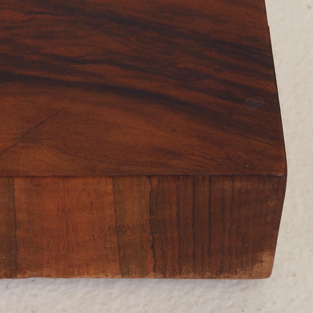 Italian Brutalist Floor Mirror with Embossed Metal + Wood Base, 1970s For Sale - Image 11 of 11