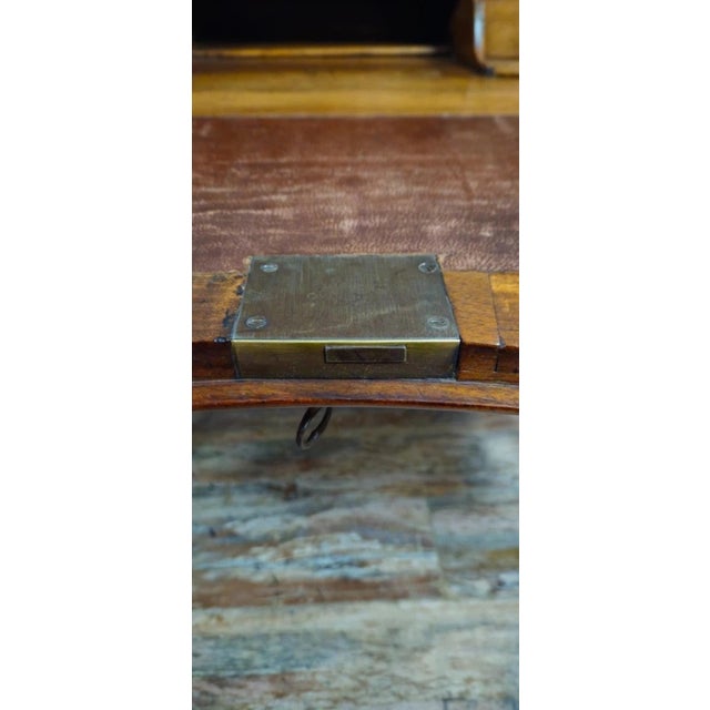 Wood Slant-Front Desk in Curved Walnut and Marquetry For Sale - Image 7 of 12