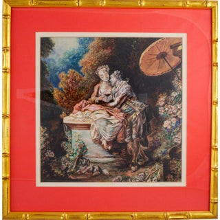 "Love Letters Watercolour in Gilt Bamboo Frame!~ For Sale