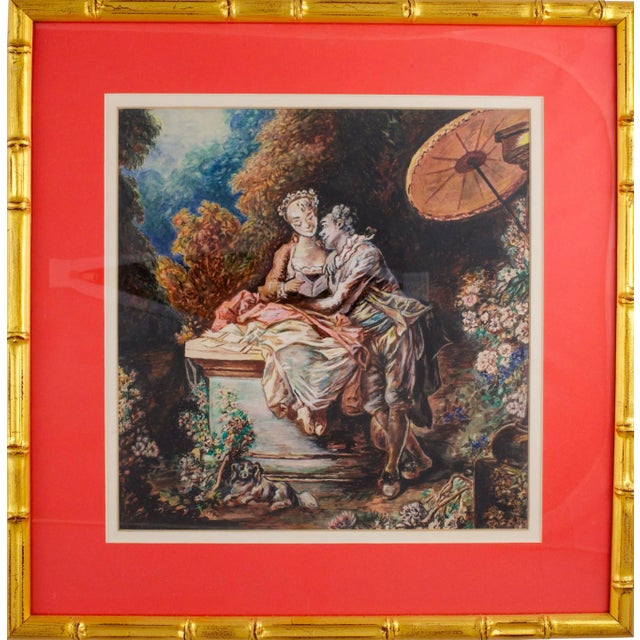 "Love Letters Watercolour in Gilt Bamboo Frame!~ For Sale