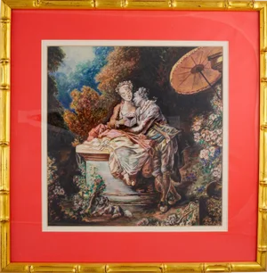 "Love Letters Watercolour in Gilt Bamboo Frame!~