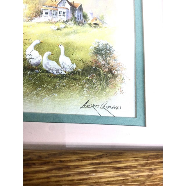 Andre Orpinas Print Heavily Framed With Oak and Glass For Sale In Portland, ME - Image 6 of 10