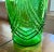 Beautiful emerald green Hoosier Glass vase with an art deco line design. It’s good for medium size floral arrangements or...