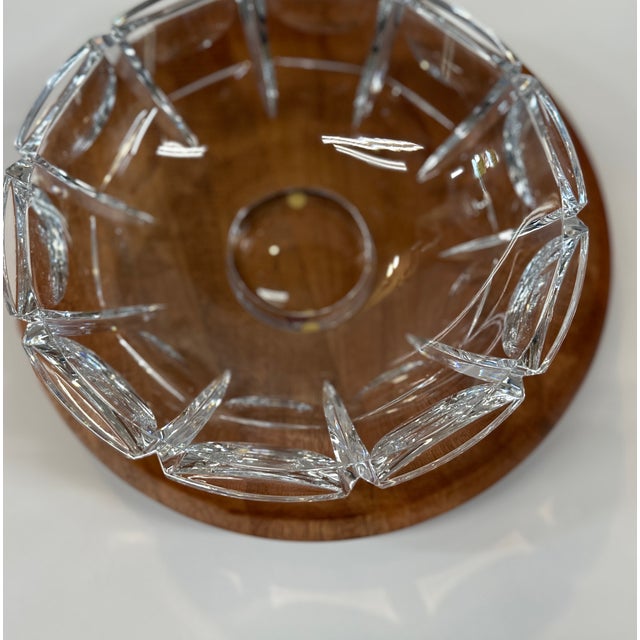 Transparent Vintage Orrefors “Thousand Windows” Crystal Footed Centerpiece Bowl by Simon Gate, Sweden For Sale - Image 8 of 10