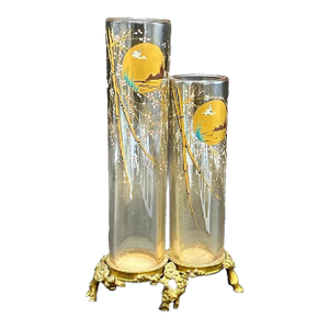 Antique French Baccarat Enameled Glass Vase