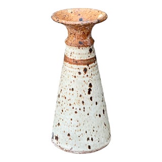 Vintage Original Studio Pottery Stripe Vase For Sale
