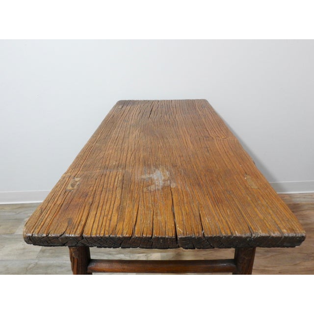 Chinese Early 18th Century Chinese Elmwood Altar Table For Sale - Image 3 of 13