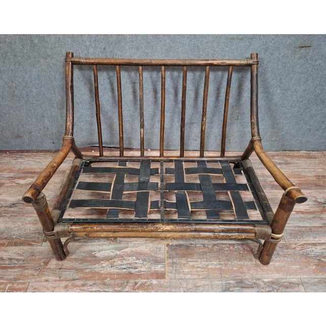 Wood Small Antique Bamboo Sofa, 1890s For Sale - Image 7 of 7