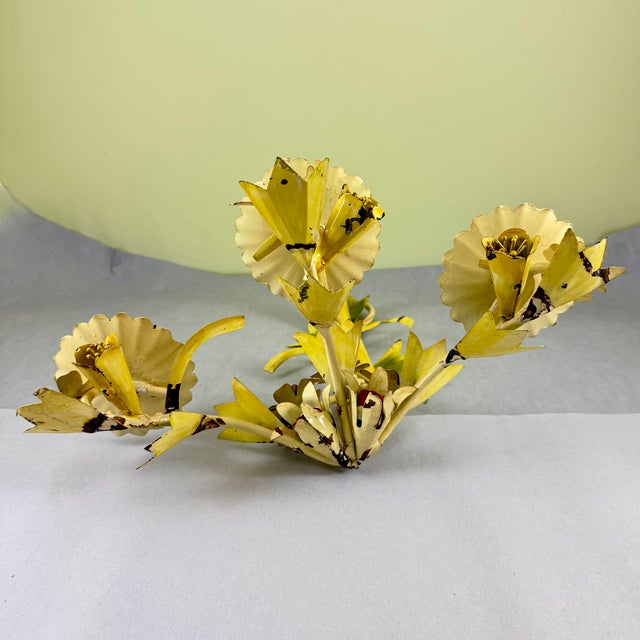 Italian Floral Tôle Peinte Candle Sconces, a Pair For Sale - Image 18 of 18