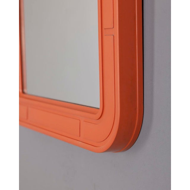 Vintage Orange Wall Mirror by Carrara Matt, 1970s For Sale - Image 4 of 10