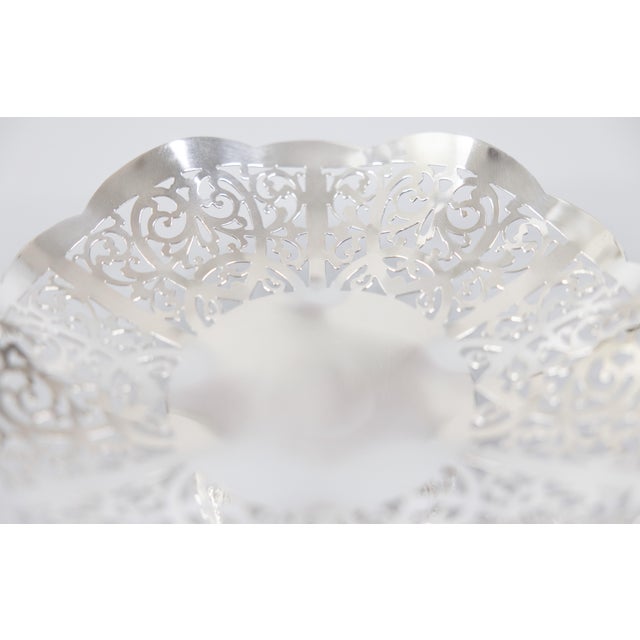 English Mappin & Webb Silver Plate Reticulated Pedestal Bowl