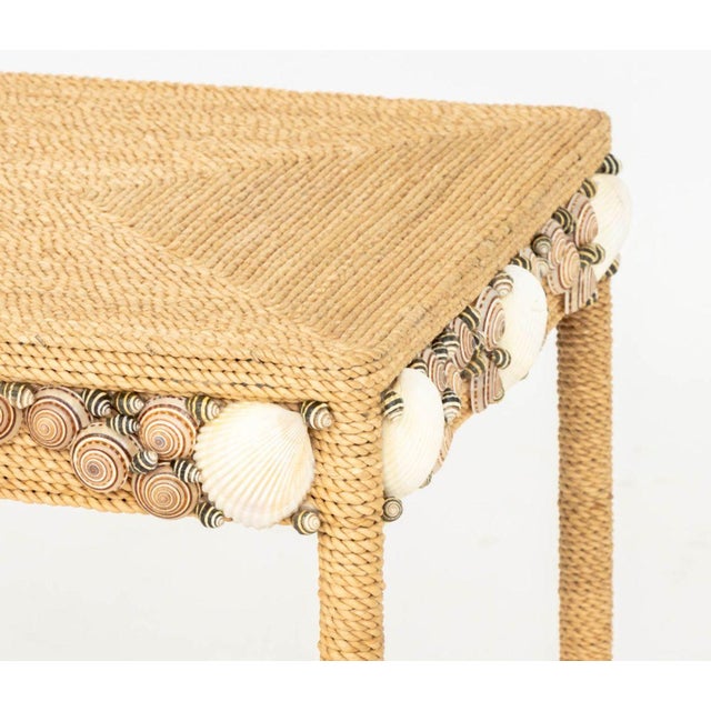 Modern Seagrass and Shell Nesting Tables, 2 For Sale In New York - Image 6 of 9