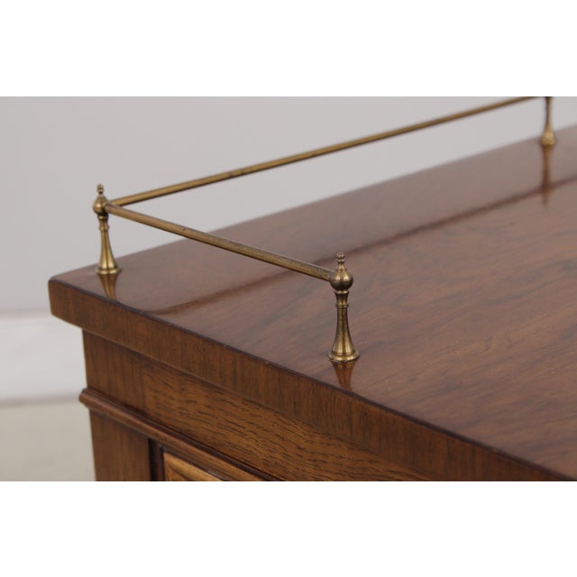 Brown Karges French Louis XVI Walnut 3 Drawer Nightstand For Sale - Image 8 of 15