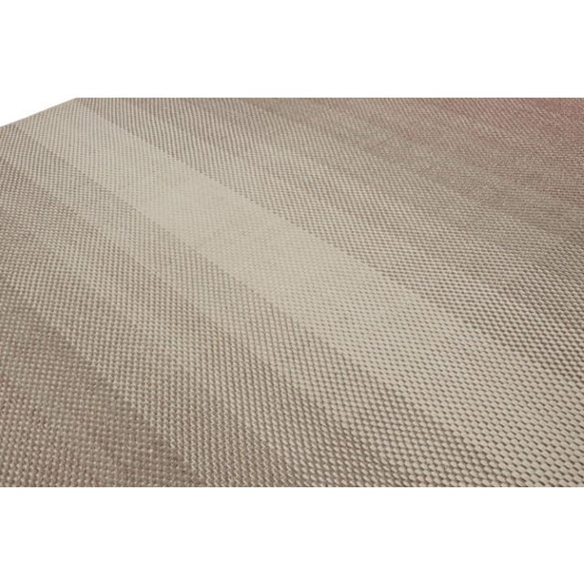 Rug & Kilim Rug & Kilim’s Scandinavian Style Ombre Kilim Rug in Brown Patterns For Sale - Image 4 of 7