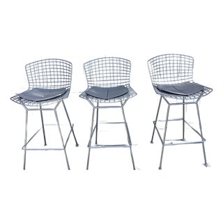 Knoll Bertoia Bar Stools - Set of 3 For Sale