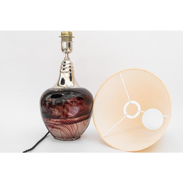 Murano Table Lamp with Fabric Shade, Italy, 1920s For Sale - Image 17 of 18