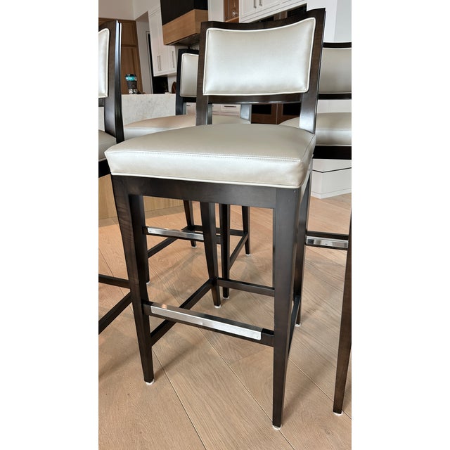 2020s Century Holly Hunt Bar Stools Set of 5 For Sale - Image 5 of 10