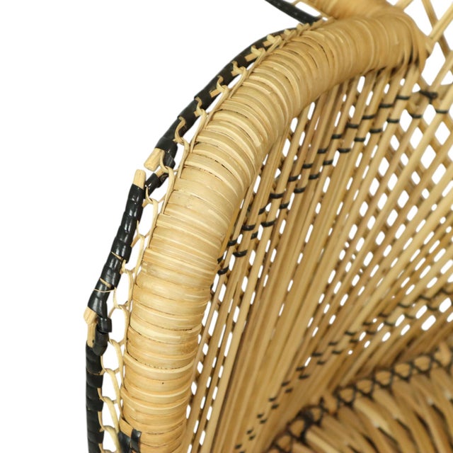 Large Boho Peacock Emanuelle Chair in Rattan, 1960s For Sale - Image 13 of 16