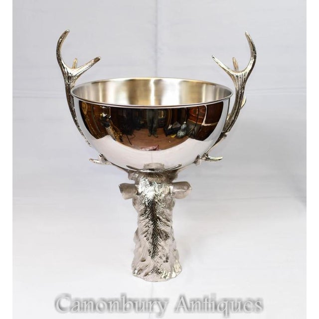 Silver Silver-Plated Stag Champagne Cooler For Sale - Image 8 of 9