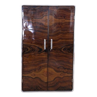 Bauhaus Wardrobe in Palisander Optic, Steel Tube and Chrome, Germany, 1930s For Sale
