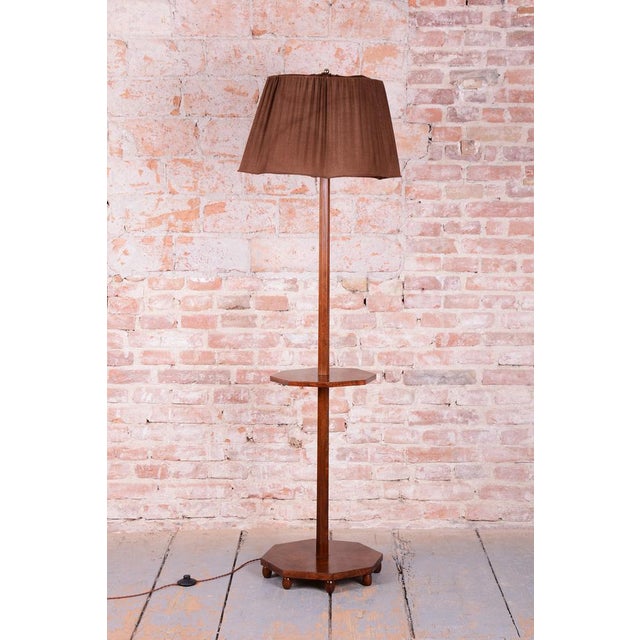 1920s Czech Art Deco Floor Lamp in Walnut, 1920s For Sale - Image 5 of 12