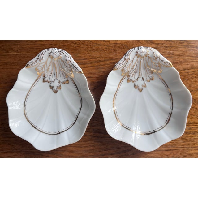 French Porcelain Shell-Form Relish/Soap Dishes-a Pair For Sale - Image 9 of 9