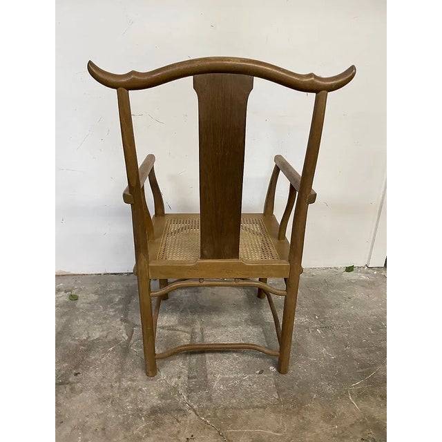 Brown 1960s Set of 6 Asian Style Dining Chairs With Wicker Seats For Sale - Image 8 of 9