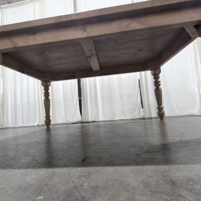 James + James Solid Knotty Alder Farmhouse Dining Table With Turned Legs, Harvest Wheat For Sale In Seattle - Image 6 of 8