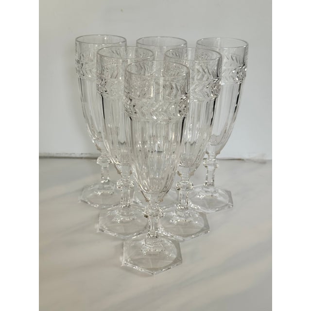 Transparent Made in Germany Estate Villeroy & Boch Miss Deseree Champagne Flutes - Set of 6 For Sale - Image 8 of 8