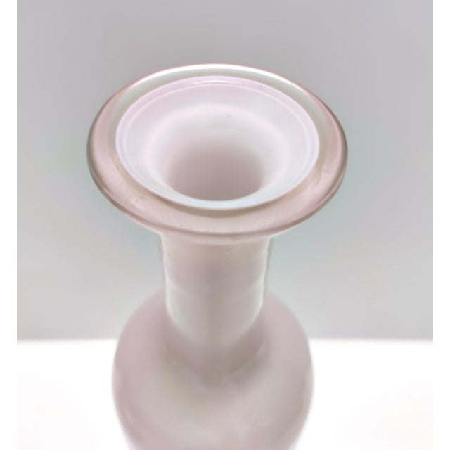 Pink Encased Murano Glass Bottle Vase with Gold Leaf by Salviati, Italy, 1970s For Sale - Image 6 of 10