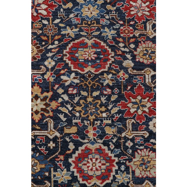 Illustration Rug & Kilim’s Caucasian Kuba Style Rug in Blue With Pictorial & Floral Patterns For Sale - Image 3 of 7