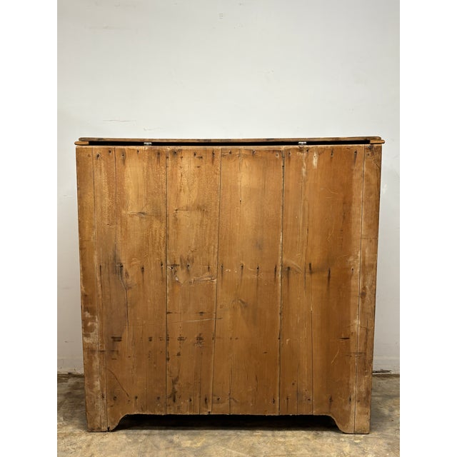 Wood Antique English Pine Linen Box Chest of Drawers For Sale - Image 7 of 10