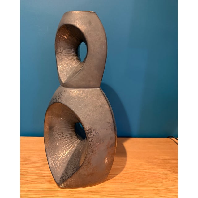 Studio A Home Studio a Home Handcrafted Portuguese Ceramic Totem Sculpture - Reactive Bronze Glaze For Sale - Image 4 of 14