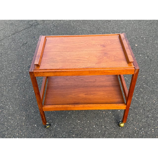 1960s Teak Dry Bar Cart With Removable Tray by BL-Mobler Denmark For Sale - Image 12 of 13