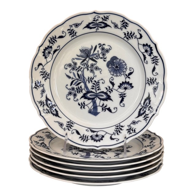 Set of 6 Blue Danube Salad Plates For Sale