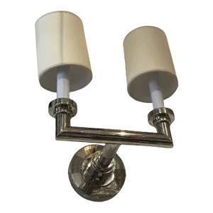Visual Comfort Wilton Double Shade and Light Nickel Wall Sconce
