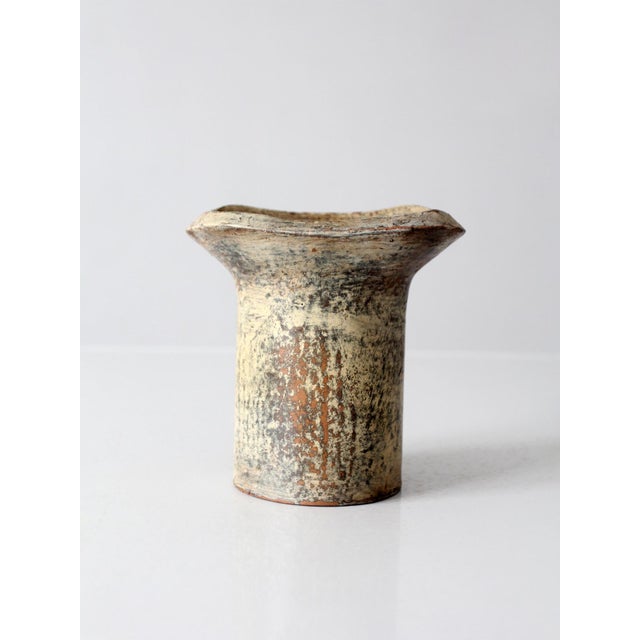 Charcoal Vintage Handmade Studio Pottery Candle For Sale - Image 8 of 17