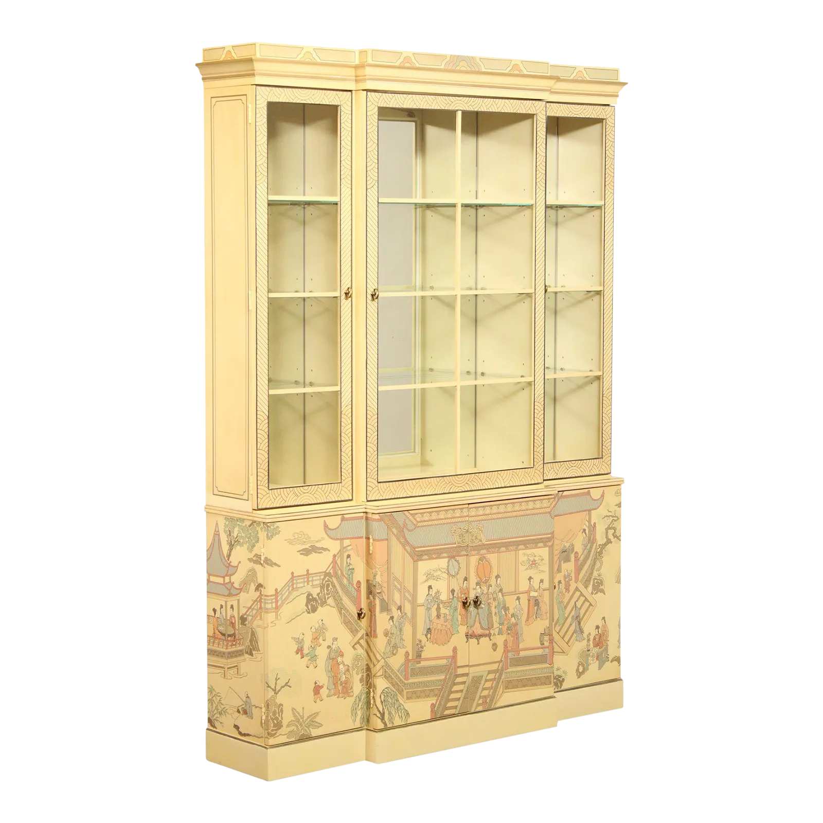5個口のA♥DREXEL HERITAGE Drexel Heritage–Hand painted chest 5)drawer, Checkerboard Sides